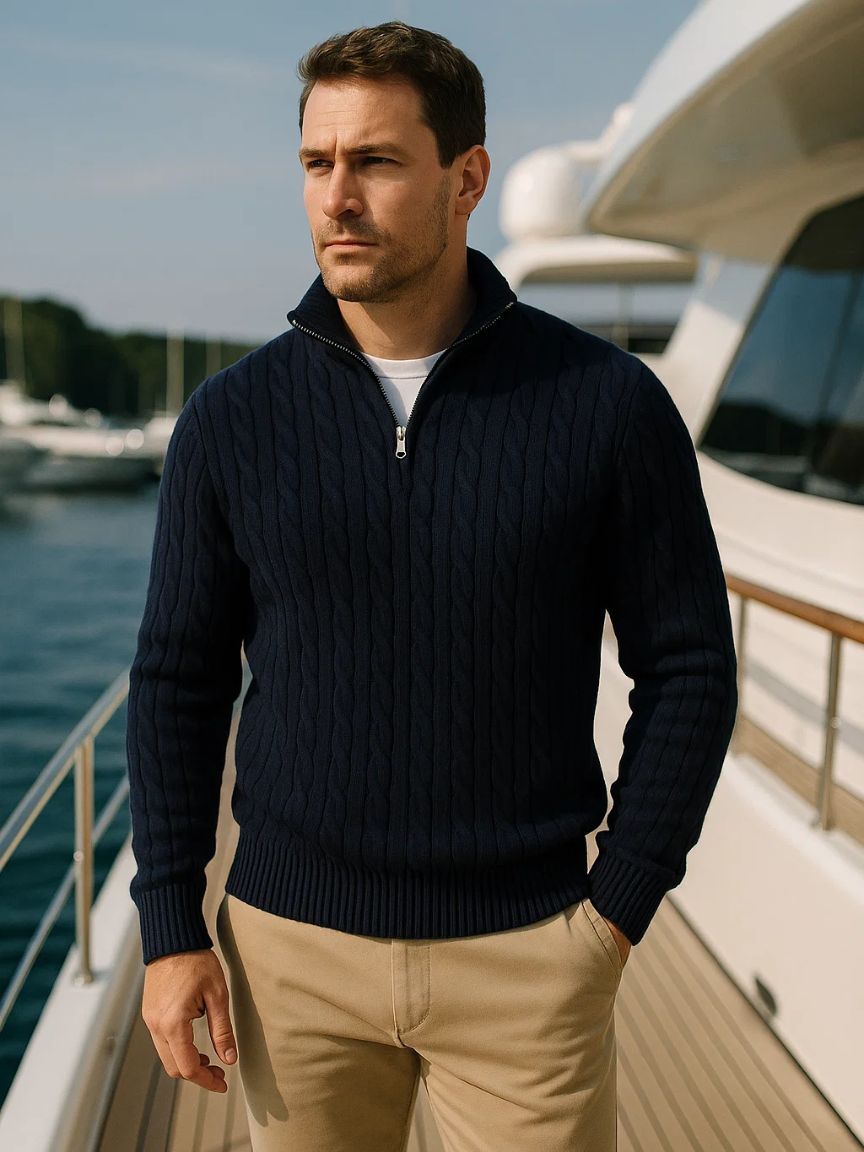 Maglione da Uomo in Maglia – Essenziale Mezza Zip Casual per Tutti i Giorni