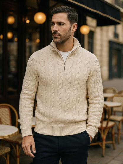 Maglione da Uomo in Maglia – Essenziale Mezza Zip Casual per Tutti i Giorni
