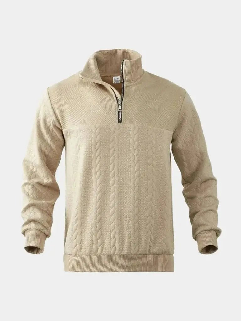 Maglione da uomo in maglia – Henley essenziale a un quarto, casual per tutti i giorni