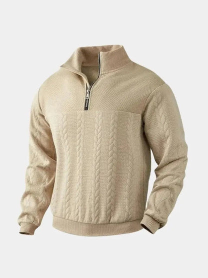 Maglione da uomo in maglia – Henley essenziale a un quarto, casual per tutti i giorni