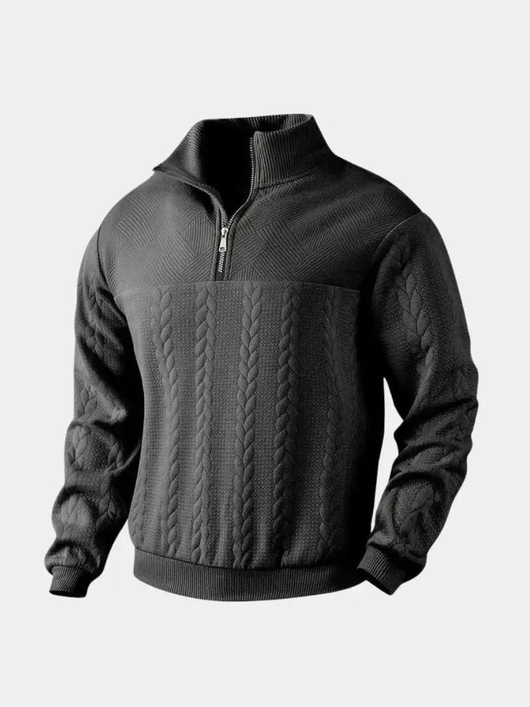 Maglione da uomo in maglia – Henley essenziale a un quarto, casual per tutti i giorni