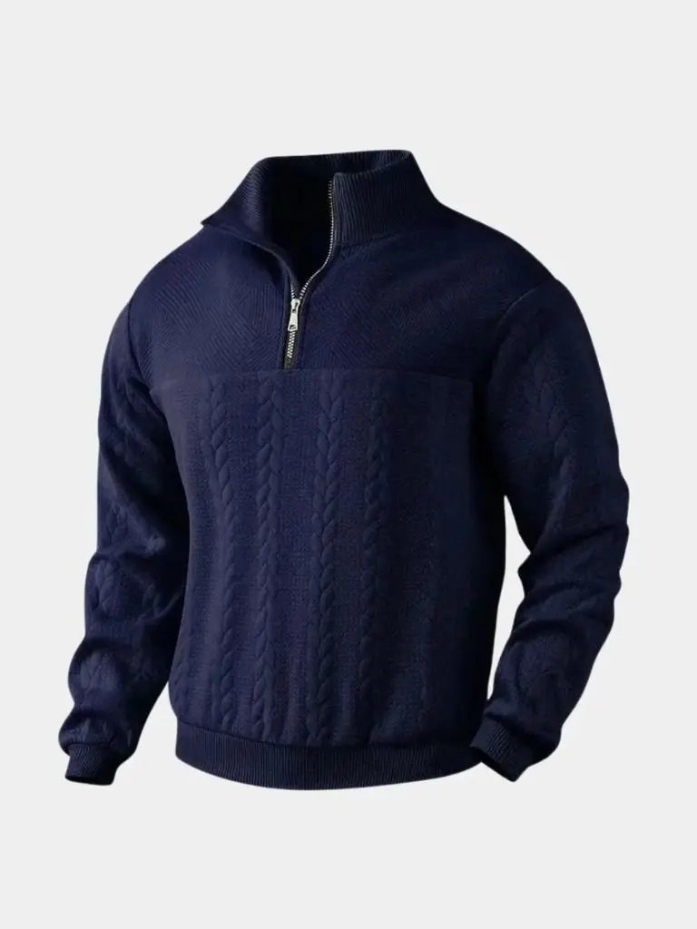 Maglione da uomo in maglia – Henley essenziale a un quarto, casual per tutti i giorni