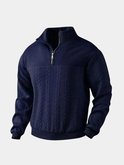 Maglione da uomo in maglia – Henley essenziale a un quarto, casual per tutti i giorni