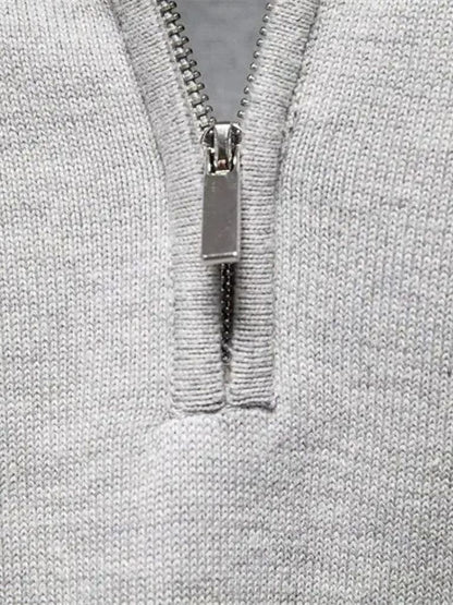 Maglione da uomo in maglia – Maglione in maglia a mezza zip casual per tutti i giorni